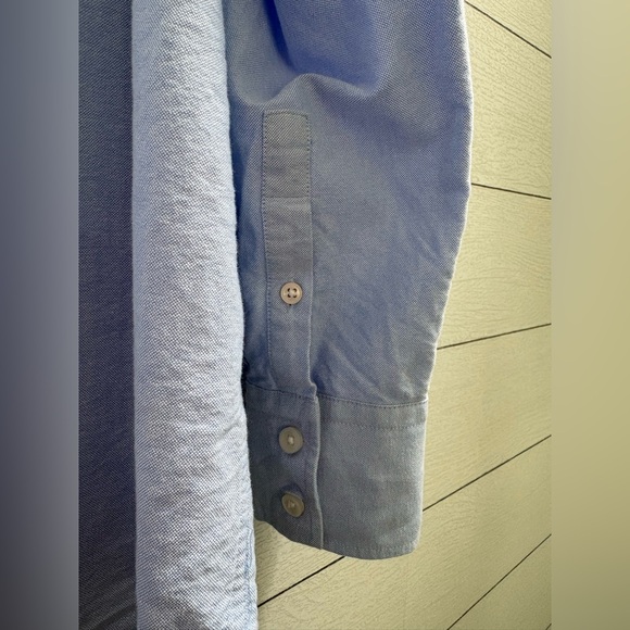 Quince Organic Cotton Relaxed Oxford Shirt Pale Blue Medium Button Down Top - Picture 10 of 13